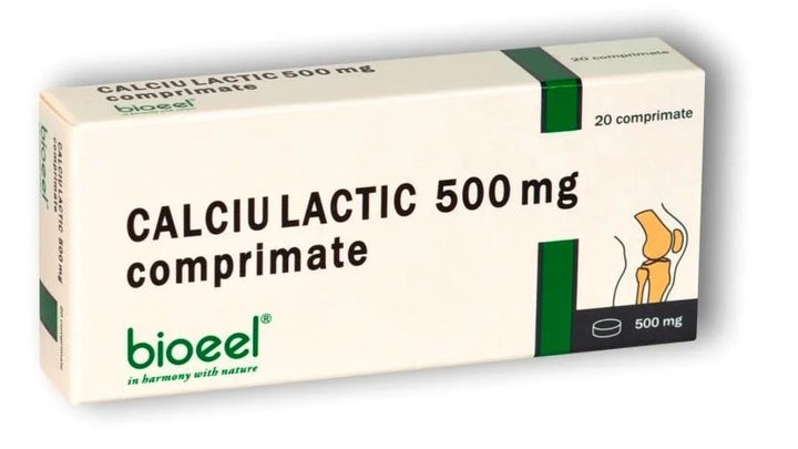 Calciu lactic 500 mg, 20 comprimate-BIOE.00031