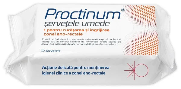 Proctinum, servetele hipoalergenice pentru igiena ano-rectala, 72 buc-ZDRO.00549