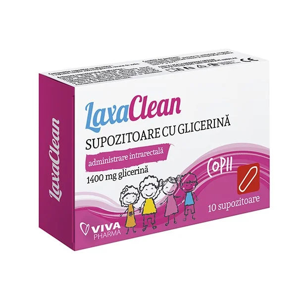 Supozitoare cu glicerina 1400 mg pentru copii, 10 buc, Laxaclean-VITA.00207