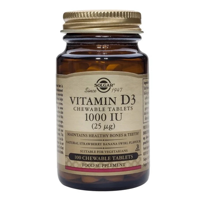 Vitamina D3 1000 UI (25 mcg), 100 comprimate masticabile-SOLG.00005