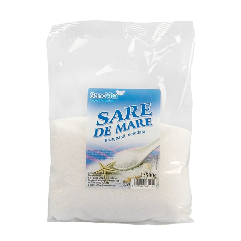 Sare de mare grunjoasa neiodata, 500 gr-SANO.00145