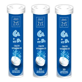 Calciu + Vitamina D3, 20 comprimate efervescente-ZDRO.00035