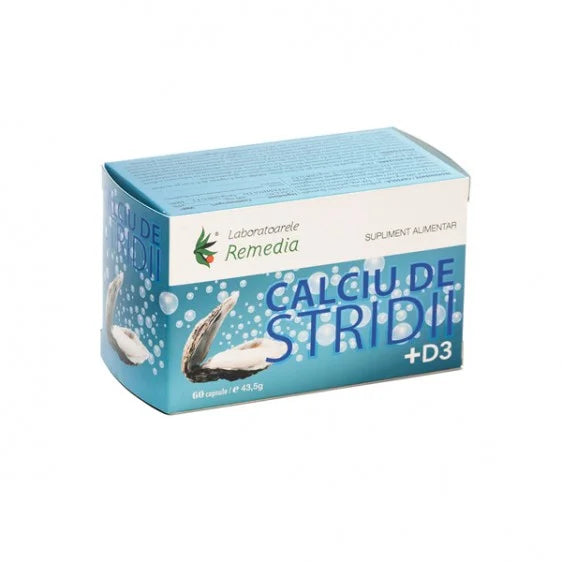 Calciu stridii + Vitamina D3, 60 cps-REME.00188