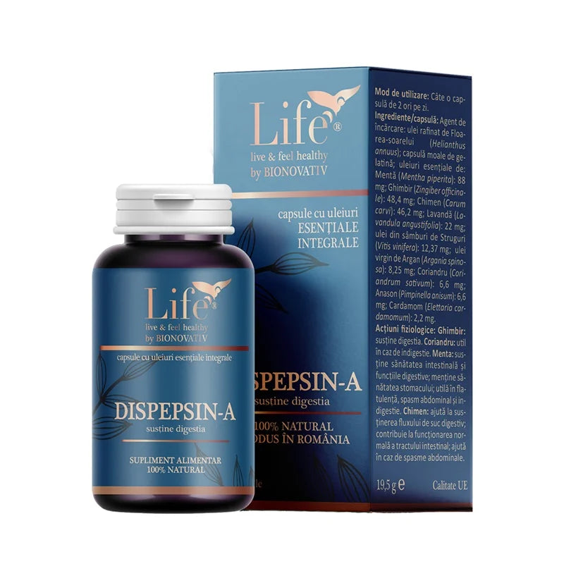Dispepsin A cu uleiuri esentiale, 30 capsule-BION.00108