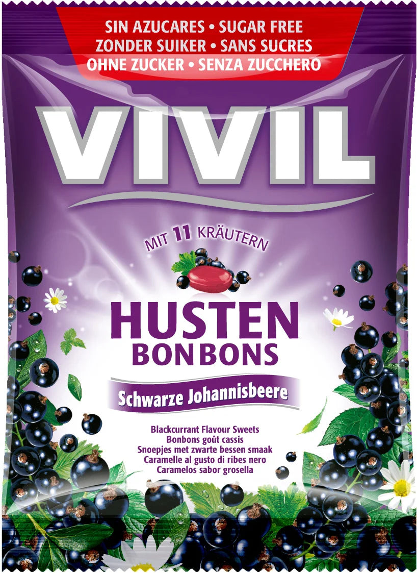 Coacaze negre si Vitamina C, fara zahar Vivil, 60 gr-VIVI.00028