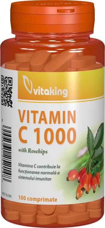 Vitamina C 1000 mg cu macese, 100 comprimate-VITA.00005