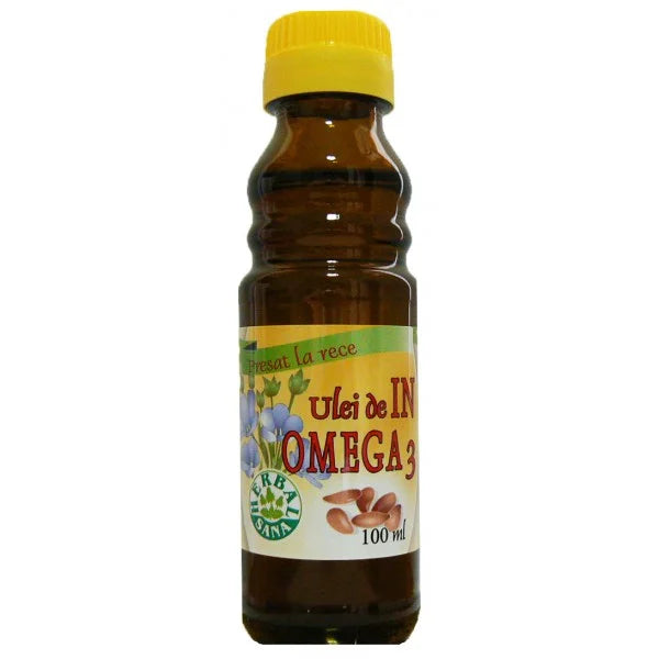 Ulei din Seminte de In Presat la Rece, 100 ml (Uz Intern)-HERB.00551