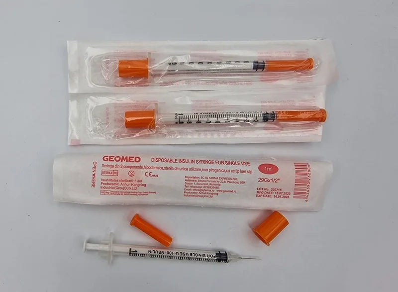 Seringa de Insulina 1 ml cu Ac G29 (portocaliu)-GEOM.00027