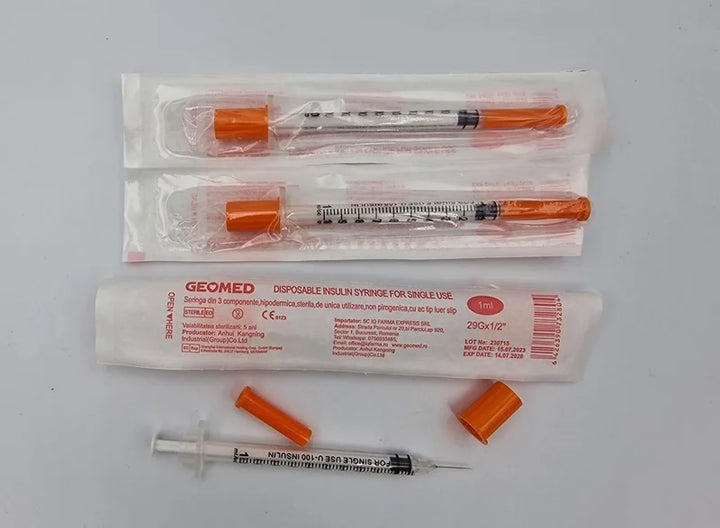 Seringa de Insulina 1 ml cu Ac G29 (portocaliu)-GEOM.00027