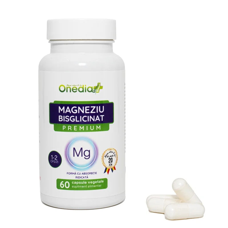 Magneziu Bisglicinat Premium, 60 capsule vegetale-ONED.00220