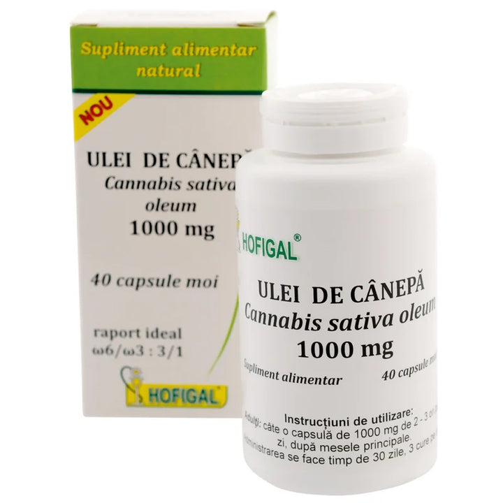 Ulei de Canepa 1000 mg, 40 capsule moi-HOFI.00317