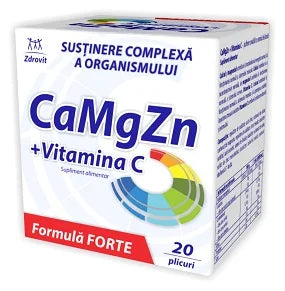 Calciu + Magneziu + Zinc + Vitamina C Forte, 20 dz-ZDRO.00405