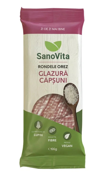 Rondele de orez cu glazura capsuni, 66 gr-SANO.00361