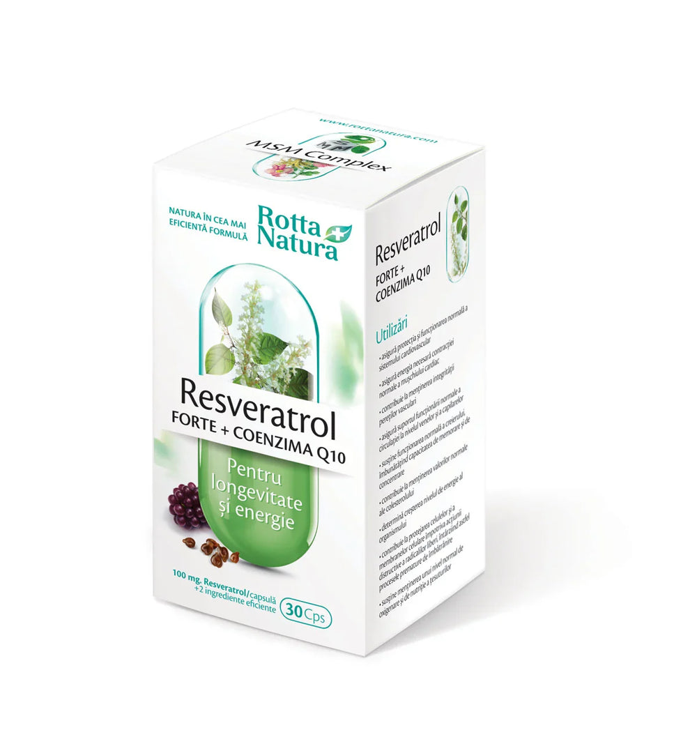 Resveratrol Forte + Coenzima Q10, 30 cps-ROTT.00137