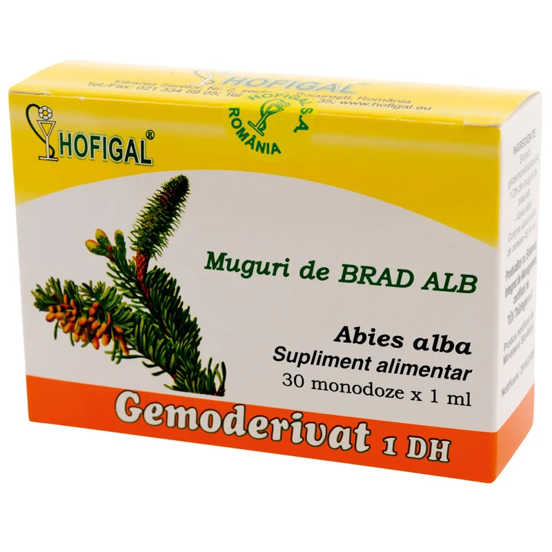 Gemoderivat Muguri Brad Alb, 1 ml x 30 monodoze-HOFI.00056