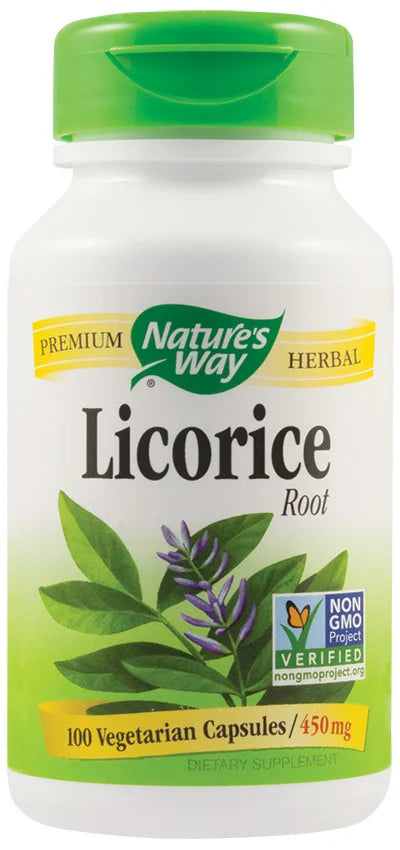 Licorice (lemn dulce) 450 mg, 100 capsule vegetale-SECO.00216