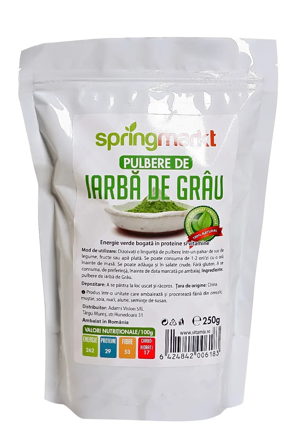 Iarba de grau, pulbere, 250 gr-ADAM.00452