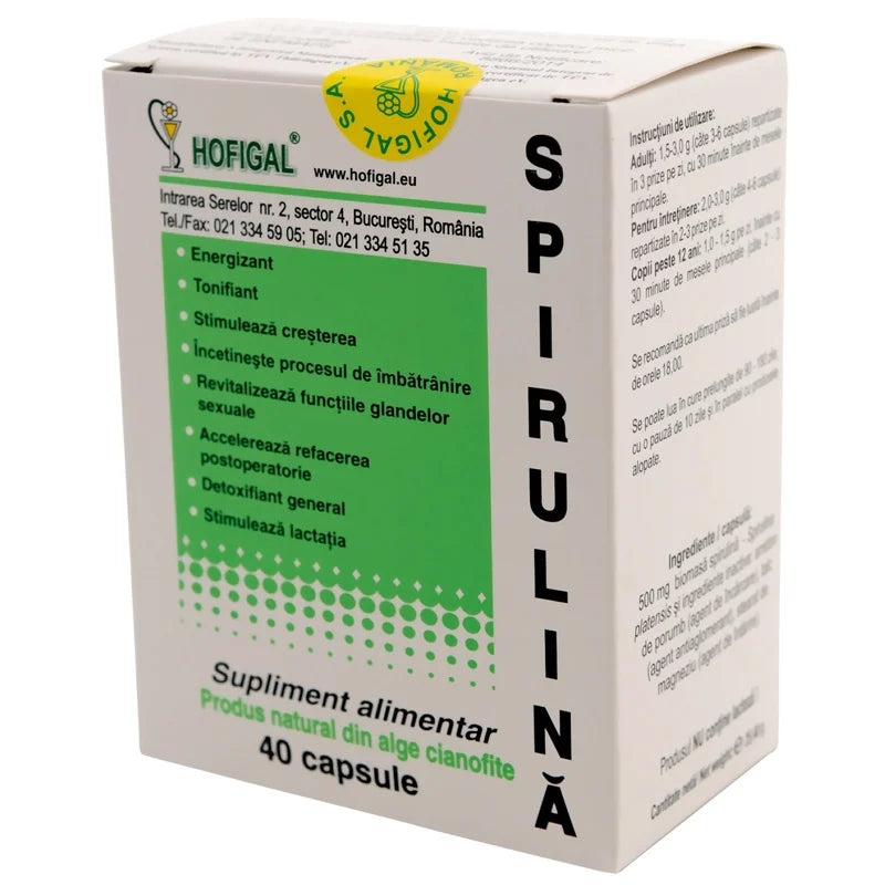 Spirulina 500 mg, 40 capsule-HOFI.00141