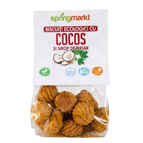 Biscuiti eco cu cocos si sirop de artar, 100 gr-SPRM.00069