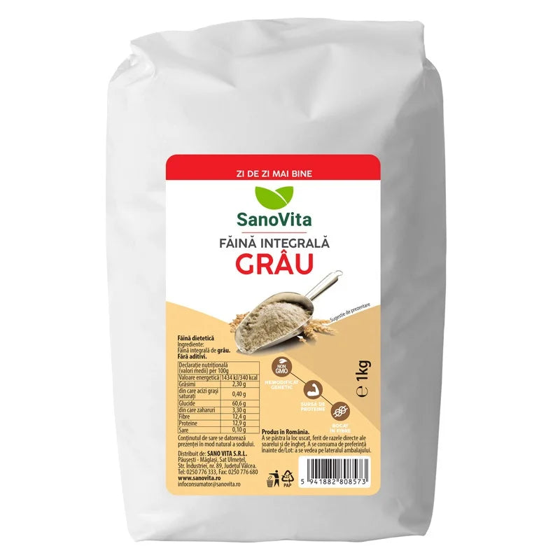 Faina integrala de grau, 1 kg-SANO.00080
