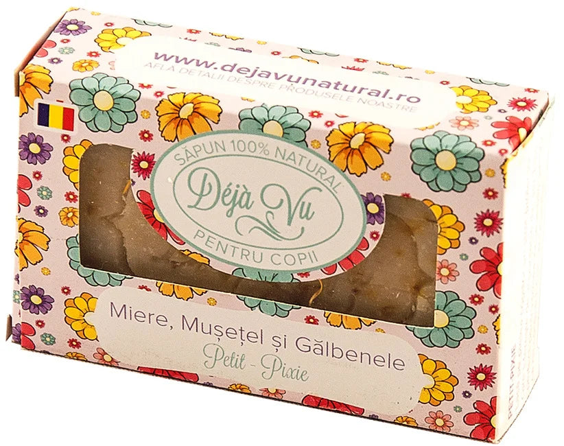 Sapun natural copii cu miere, musetel si galbenele 90gr-DEJA.00008