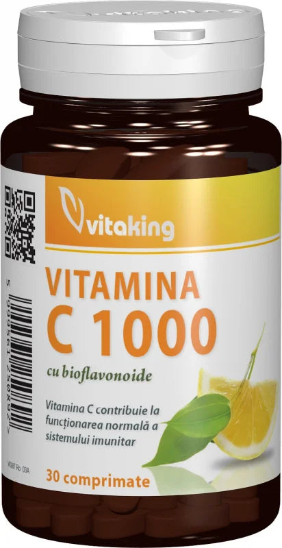 Vitamina C 1000 mg cu bioflavonoizi, acerola si macese, 30 comprimate-VITA.00185