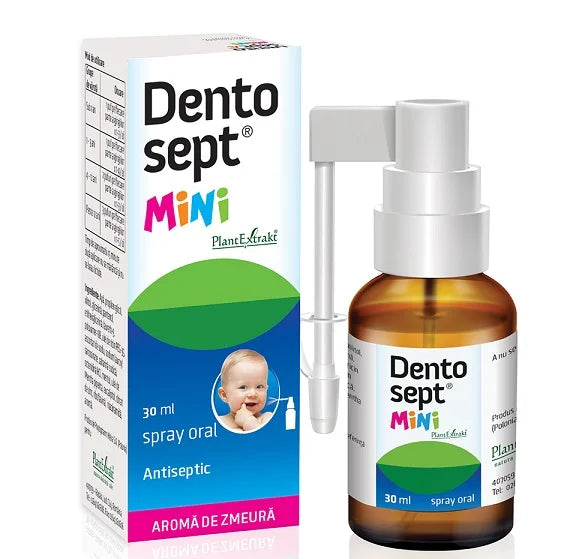 Dentosept Mini Spray Oral Antiseptic Zmeura, 30 ml-PLAX.00246