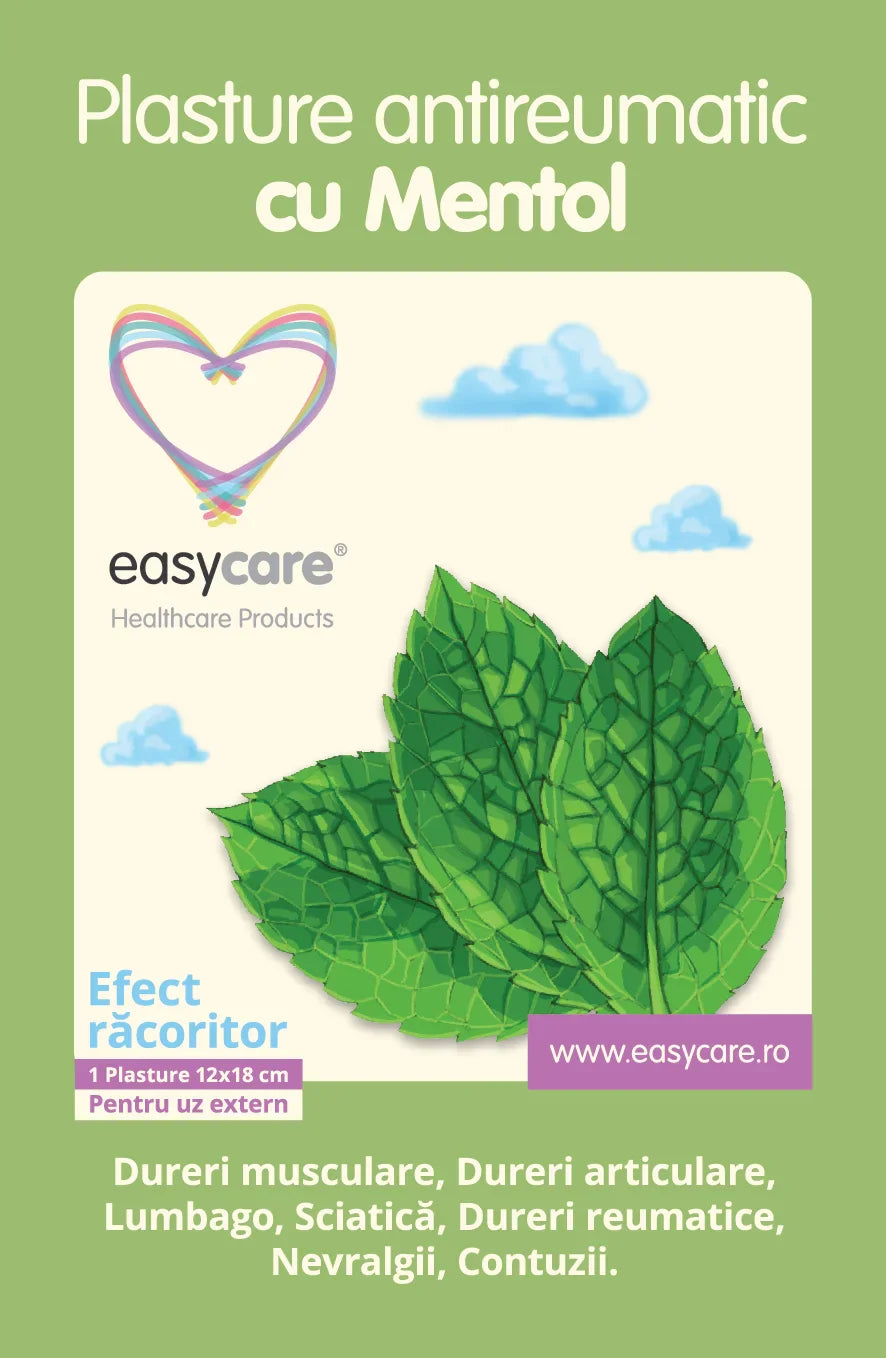 Plasture antireumatic Mentol 12 x 18 cm-EASY.00079