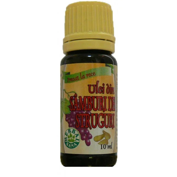 Ulei din Samburi de Struguri Presat la Rece, 10 ml (Uz Intern)-HERB.00555