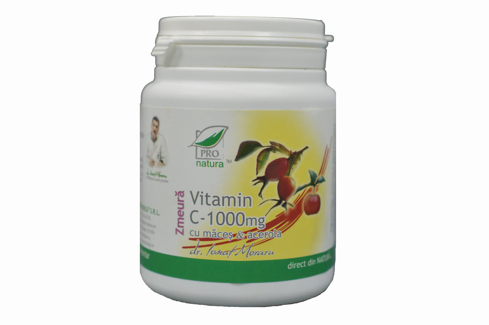 Vitamina C 1000 mg Maces & Acerola-Zmeura, 100 comprimate-MEDI.00099
