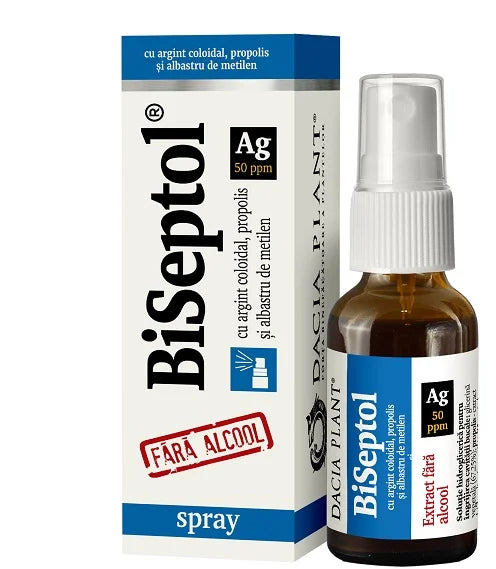 Biseptol + argint coloidal fara alcool spray 20ml-DACP.00765