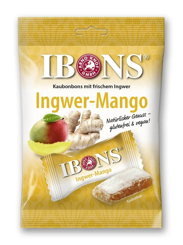 Bomboane Gumate cu Ghimbir & Mango, 92 g-IBON.00003