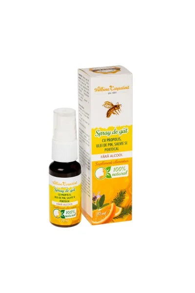 Spray pentru gat cu propolis, pin si solutie, fara alcool 20 ml-APPG.00075