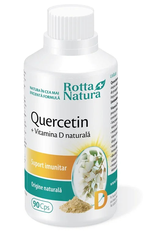 Quercitin + Vitamina D naturala, 90 cps-ROTT.00222