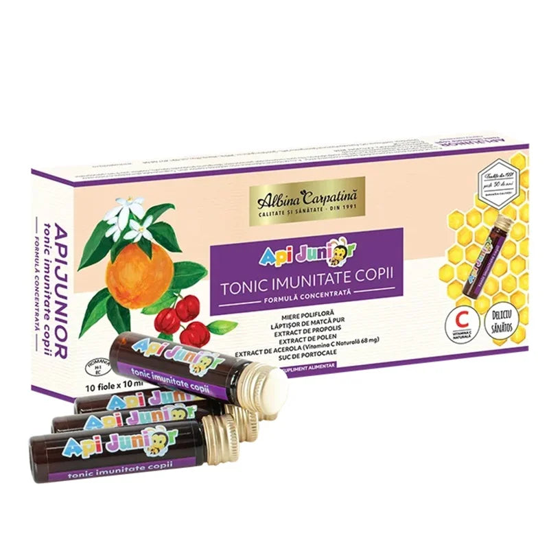 API Junior tonic pentru imunitate copii, 10 ml x 10 fiole-APPG.00195