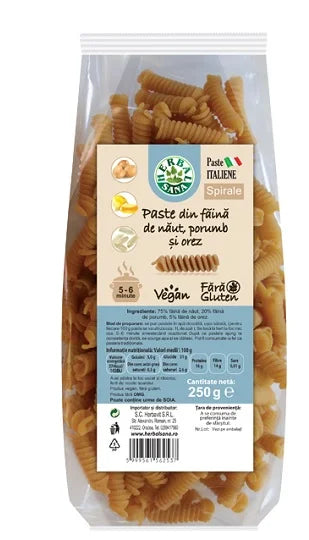 Paste Spirale cu Faina de Naut, Porumb & Orez, 250 g-HERB.01506