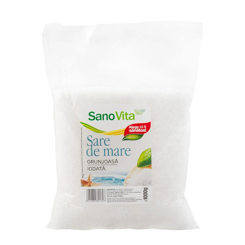 Sare de mare grunjoasa iodata, 1 kg-SANO.00059