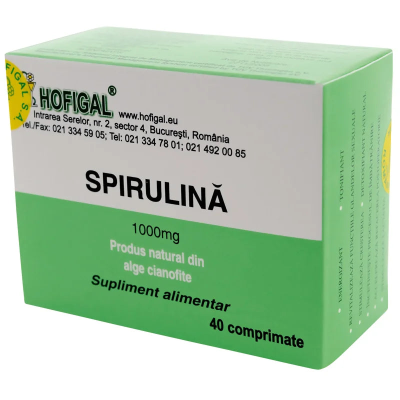 Spirulina 1000 mg, 40 comprimate-HOFI.00137