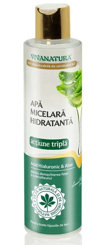 Apa micelara hidratanta, cu acid hialuronic si aloe, 250 ml-VIVA.00089