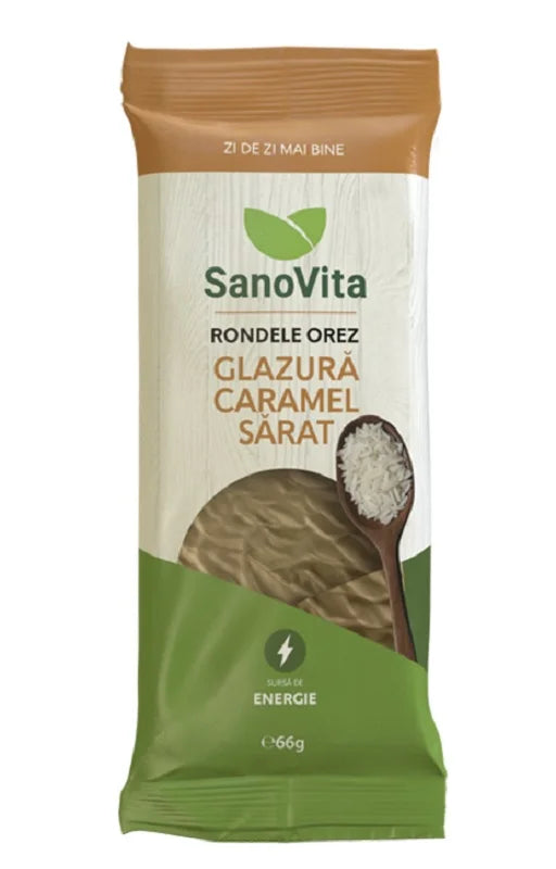 Rondele de orez cu glazura caramel sarat, 66 gr-SANO.00358