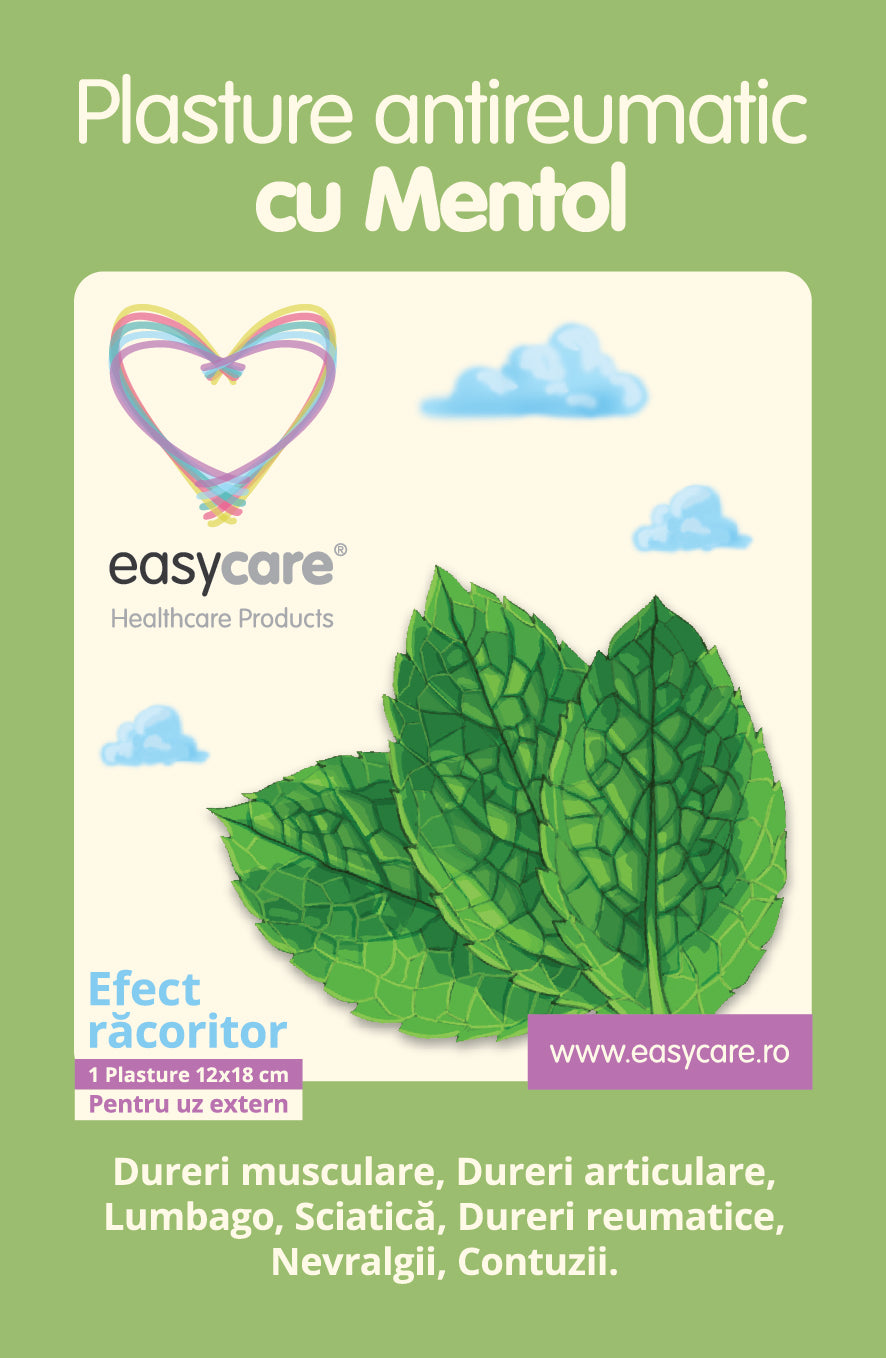 Plasture antireumatic Mentol 12 x 18 cm-EASY.00079