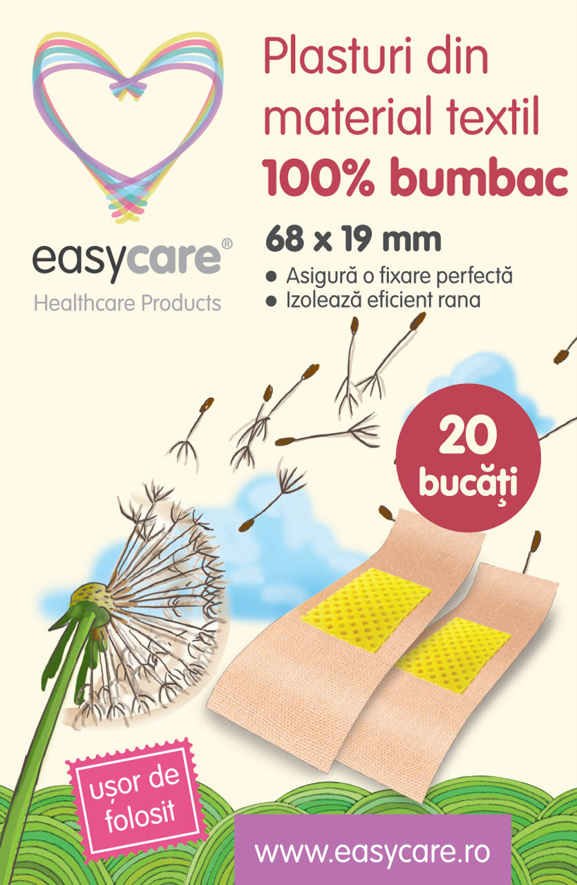 Plasturi din material textil 68 x 19 mm, 20 buc/cutie-EASY.00082
