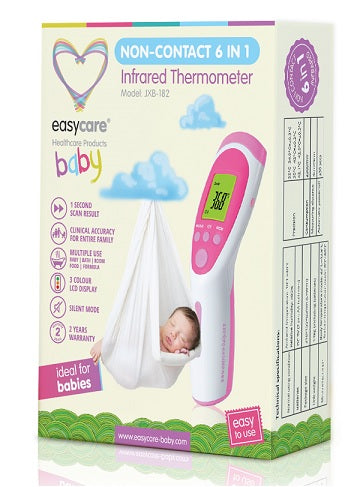 Termometru infrarosu non contact roz(6functii) - Easy Care