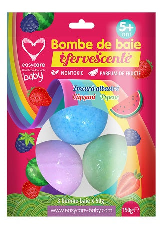 Bombe de baie efervescente pentru copii, 3 bucati - Easycare Baby