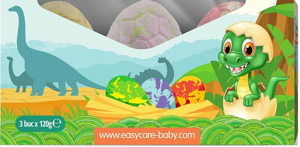 Bombe de baie ou de dinozaur fructe 3bucx120g - Easy Care Baby