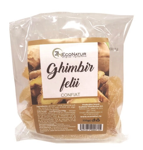 Ghimbir felii confiat 250gr - Eco Natur