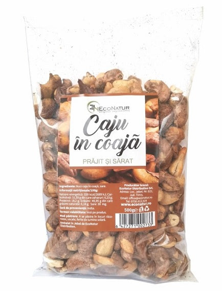 Caju in coaja prajit si sarat 500gr - Eco Natur