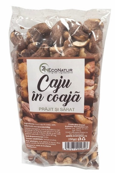 Caju in coaja prajit si sarat 250gr - Eco Natur