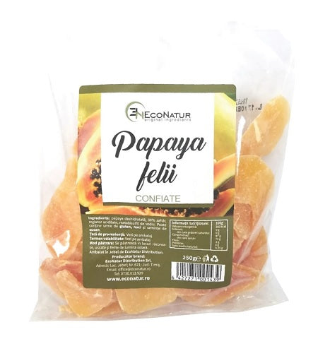 Papaya felii confiate 250gr - Eco Natur