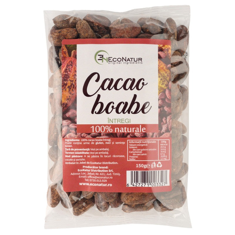 Cacao boabe intregi 150gr - Eco Natur